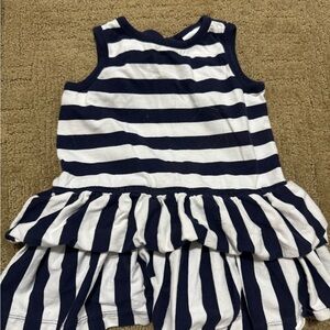 Hanna Andersson Navy and White Striped Dress